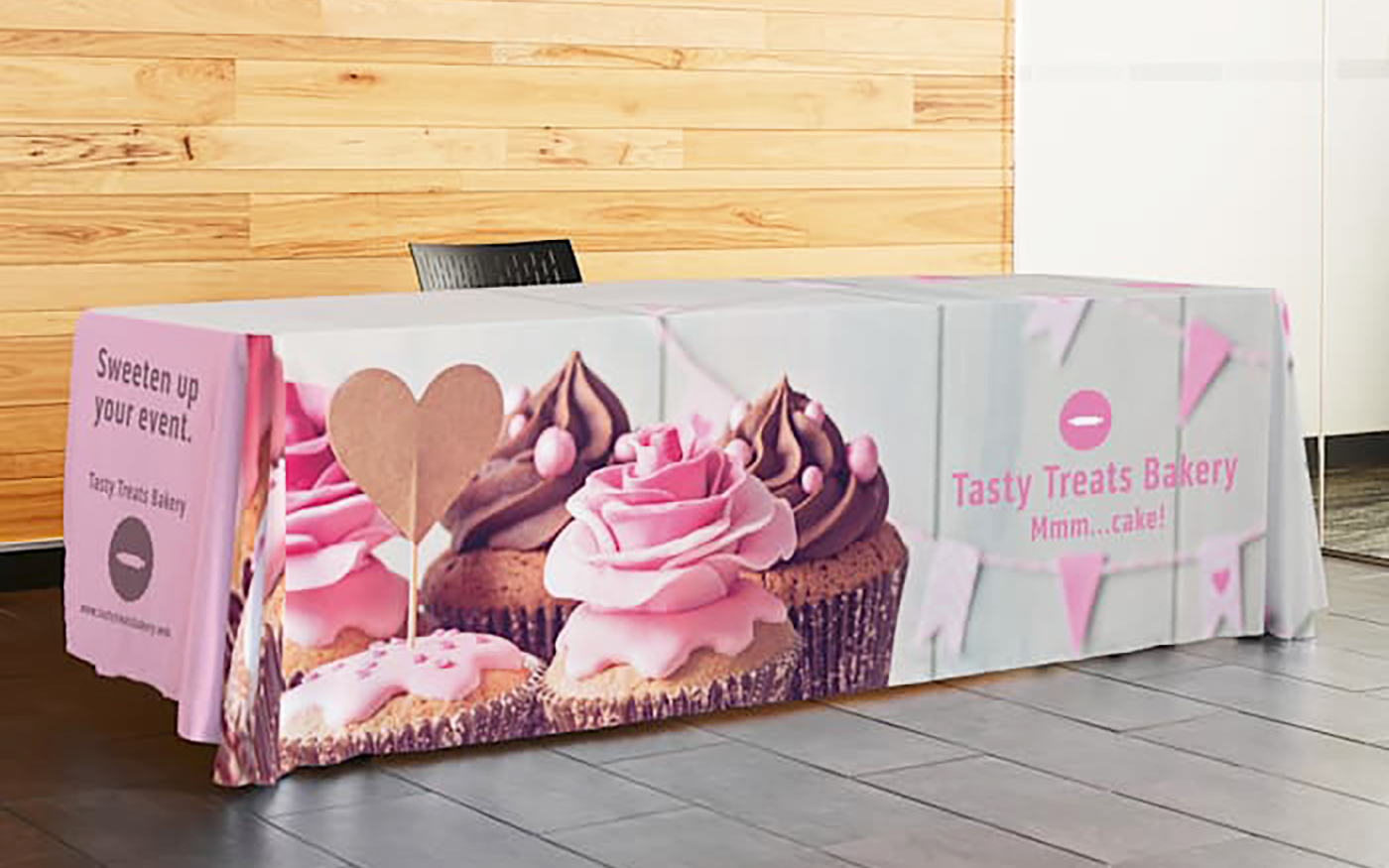 custom trade show tablecloth with logo