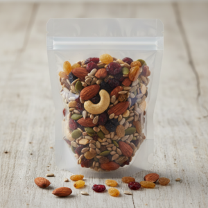 Custom trail mix pouches
